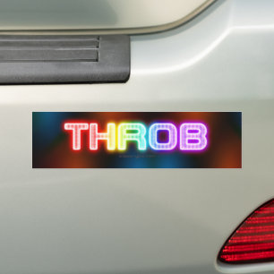 SlipperyJoe's throb rainbow-like gradient thick ca Bumper Sticker