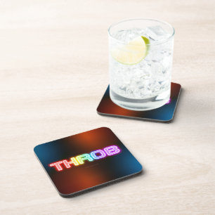 SlipperyJoe's throb rainbow-like gradient thick ca Coaster