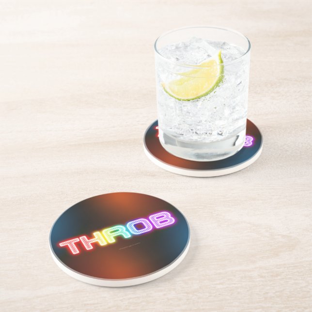 SlipperyJoe's throb rainbow-like gradient thick ca Coaster (Side)
