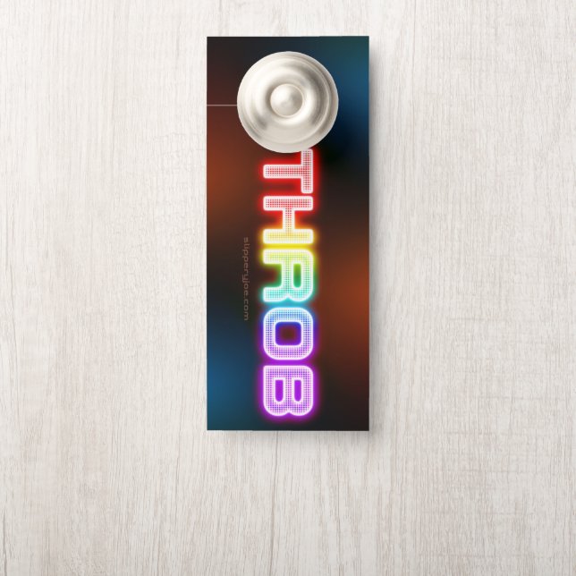 SlipperyJoe's throb rainbow-like gradient thick ca Door Hanger (On Knob)