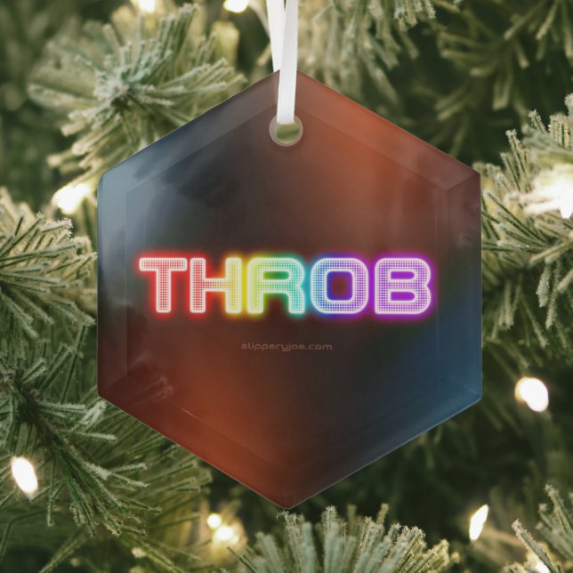 SlipperyJoe's throb rainbow-like gradient thick ca Glass Ornament (Insitu)