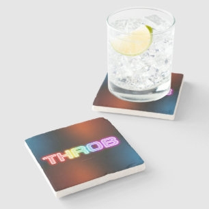 SlipperyJoe's throb rainbow-like gradient thick ca Stone Coaster