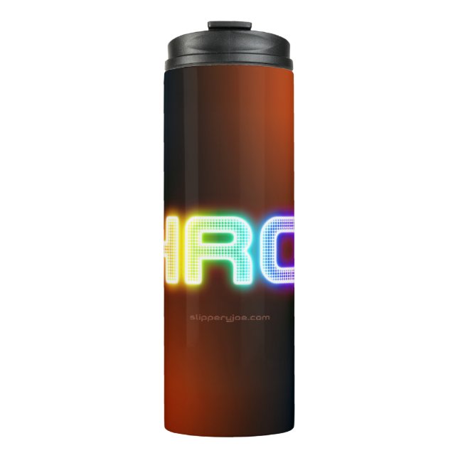 SlipperyJoe's throb rainbow-like gradient thick ca Thermal Tumbler (Front)