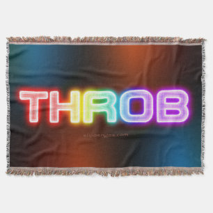 SlipperyJoe's throb rainbow-like gradient thick ca Throw Blanket