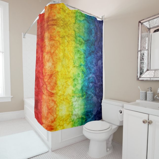 SlipperyJoe's tie-dyed flag rainbow pressed into s (In Situ)