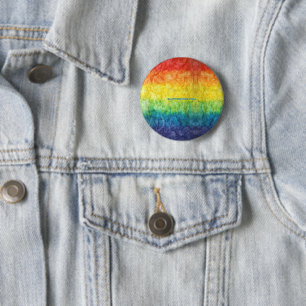 SlipperyJoe's tie-dyed flag rainbow pressed into s 2 Inch Round Button