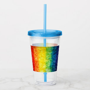 SlipperyJoe's tie-dyed flag rainbow pressed into s Acrylic Tumbler