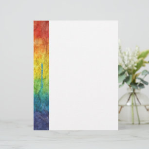 SlipperyJoe's tie-dyed flag rainbow pressed into s Letterhead