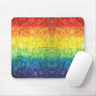 SlipperyJoe's tie-dyed flag rainbow pressed into s Mouse Pad