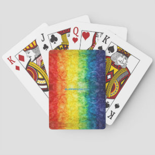 SlipperyJoe's tie-dyed flag rainbow pressed into s Playing Cards