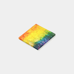 SlipperyJoe's tie-dyed flag rainbow pressed into s Post-it Notes