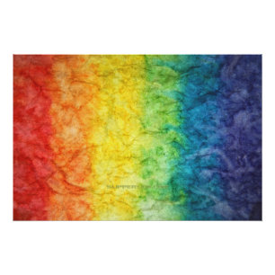SlipperyJoe's tie-dyed flag rainbow pressed into s Poster
