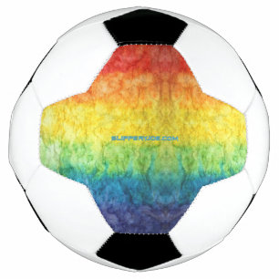 SlipperyJoe's tie-dyed flag rainbow pressed into s Soccer Ball