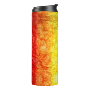 SlipperyJoe's tie-dyed flag rainbow pressed into s Thermal Tumbler
