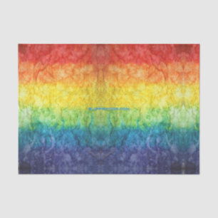 SlipperyJoe's tie-dyed flag rainbow pressed into s Tissue Paper