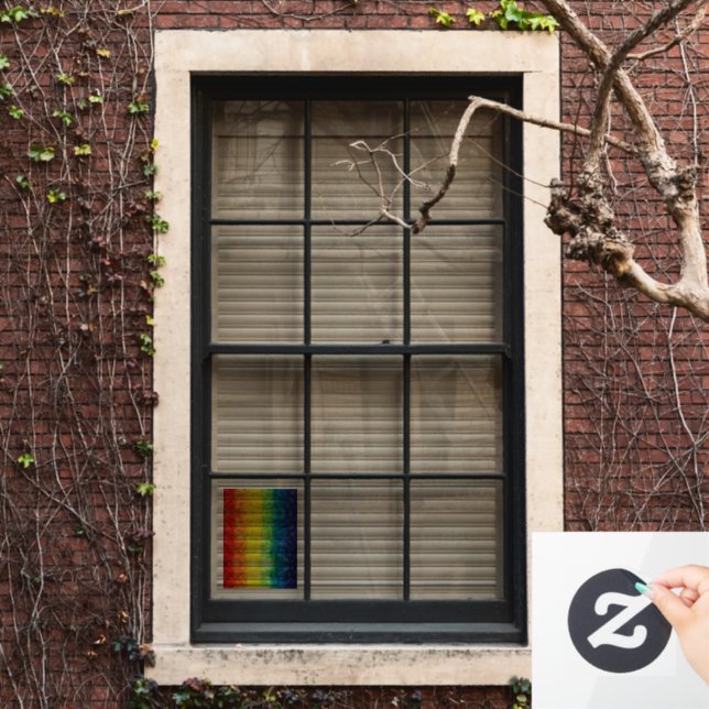 SlipperyJoe's tie-dyed flag rainbow pressed into s Window Cling (Home Window)