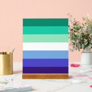 SlipperyJoe's trans-inclusive gay men's flag palet Acrylic Sign