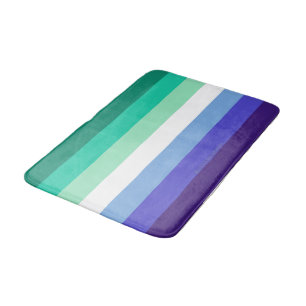 SlipperyJoe's trans-inclusive gay men's flag palet Bath Mat