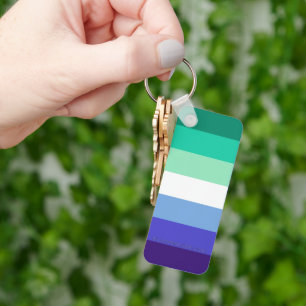 SlipperyJoe's trans-inclusive gay men's flag palet Keychain