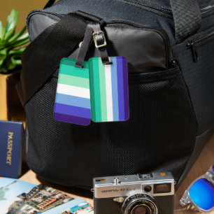 SlipperyJoe's trans-inclusive gay men's flag palet Luggage Tag