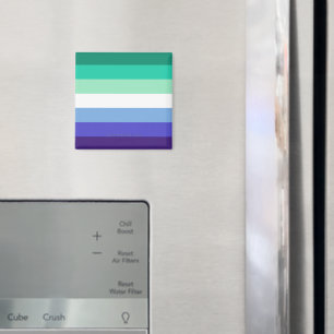 SlipperyJoe's trans-inclusive gay men's flag palet Magnet