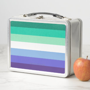 SlipperyJoe's trans-inclusive gay men's flag palet Metal Lunch Box
