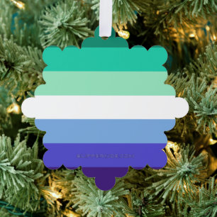 SlipperyJoe's trans-inclusive gay men's flag palet Ornament Card