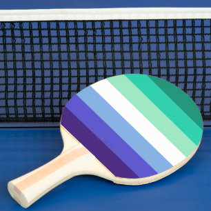 SlipperyJoe's trans-inclusive gay men's flag palet Ping Pong Paddle