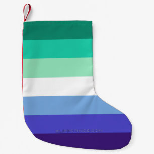 SlipperyJoe's trans-inclusive gay men's flag palet Small Christmas Stocking