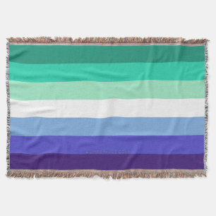 SlipperyJoe's trans-inclusive gay men's flag palet Throw Blanket