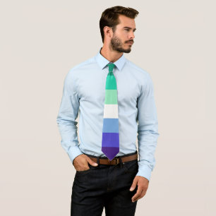 SlipperyJoe's trans-inclusive gay men's flag palet Tie