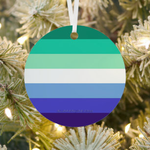 SlipperyJoe's Trans-Inclusive Gay Men's Pride Flag Metal Ornament