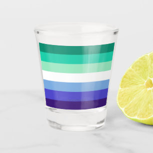 SlipperyJoe's Trans-Inclusive Gay Men's Pride Flag Shot Glass