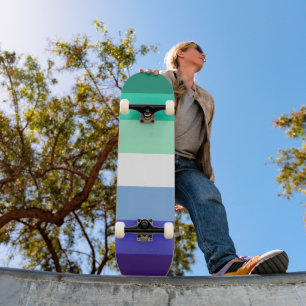 SlipperyJoe's Trans-Inclusive Gay Men's Pride Flag Skateboard