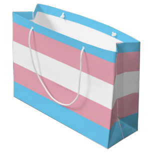 SlipperyJoe's transgender pride flag diversity rig Large Gift Bag