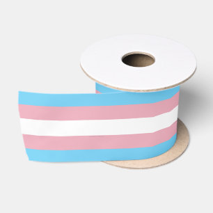 SlipperyJoe's transgender pride flag diversity rig Satin Ribbon