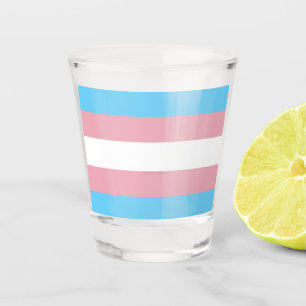 SlipperyJoe's transgender pride flag diversity rig Shot Glass