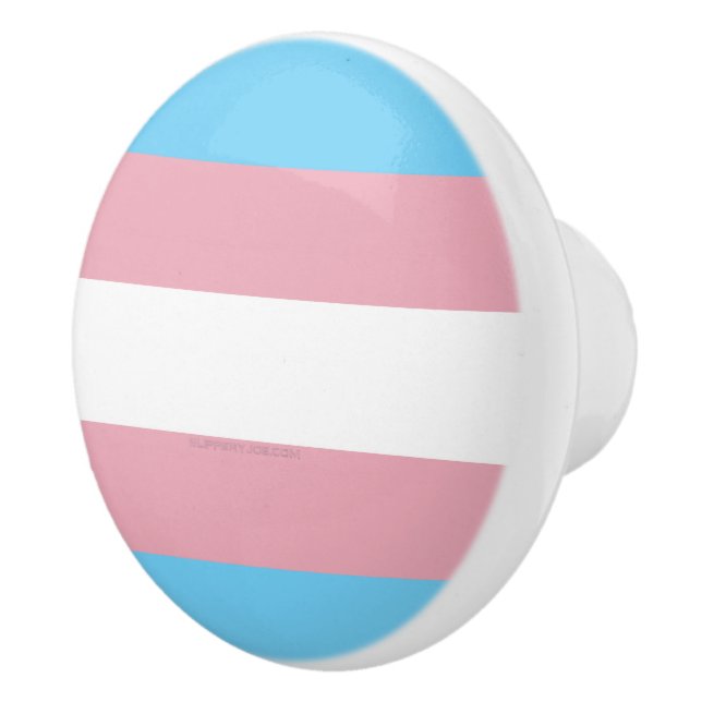 SlipperyJoe's transgender pride flag visibility di Ceramic Knob (Right)