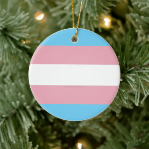 SlipperyJoe's transgender pride flag visibility di Ceramic Ornament
