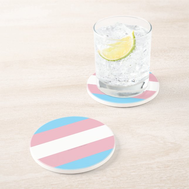 SlipperyJoe's transgender pride flag visibility di Coaster (Side)