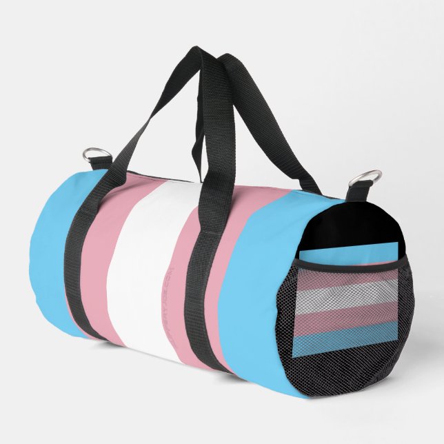 SlipperyJoe's transgender pride flag visibility di Duffle Bag (Right Corner)