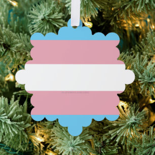 SlipperyJoe's transgender pride flag visibility di Ornament Card