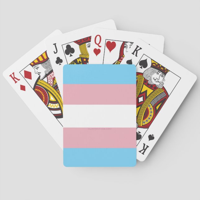 SlipperyJoe's transgender pride flag visibility di Playing Cards (Back)