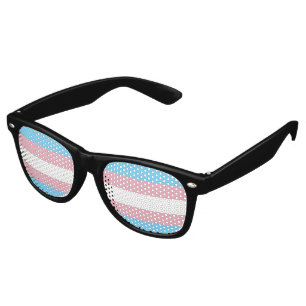 SlipperyJoe's transgender pride flag visibility di Retro Sunglasses