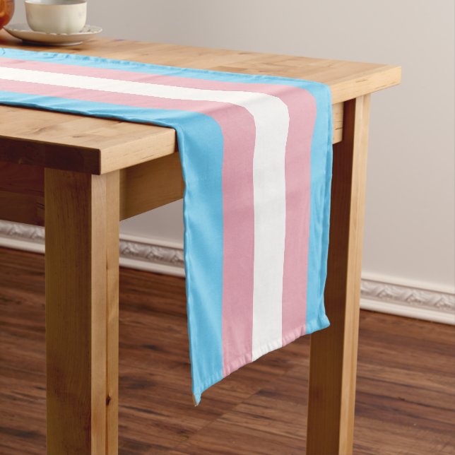 SlipperyJoe's transgender pride flag visibility di Short Table Runner (In Situ)