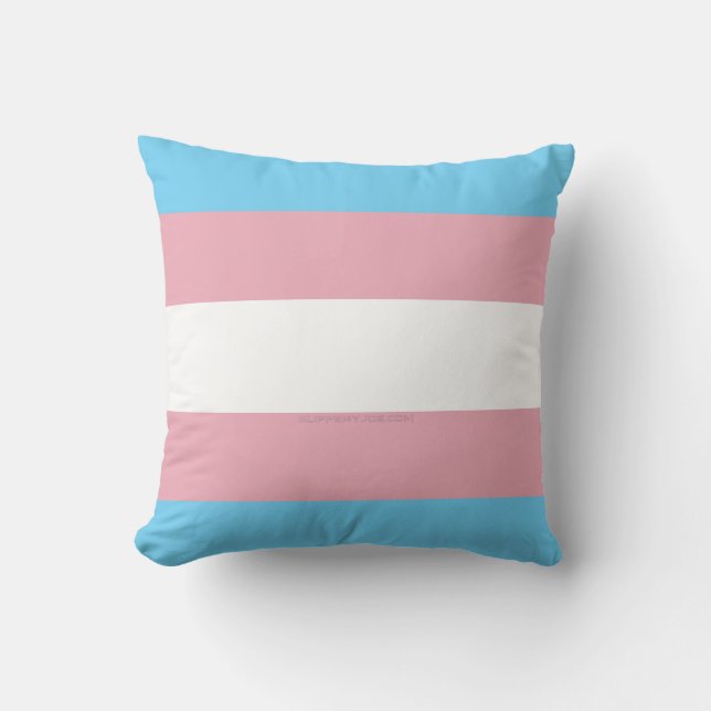 SlipperyJoe's transgender pride flag visibility di Throw Pillow (Front)