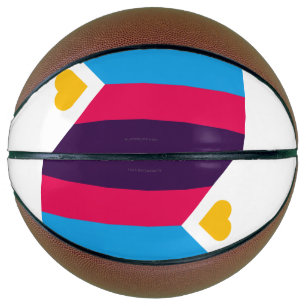 SlipperyJoe's tricolor polyamory pride flag three Basketball