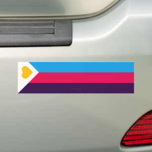 SlipperyJoe's tricolor polyamory pride flag three  Bumper Sticker