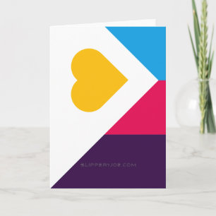 SlipperyJoe's tricolor polyamory pride flag three Card