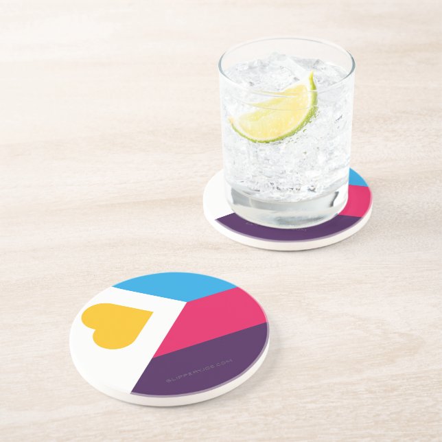 SlipperyJoe's tricolor polyamory pride flag three  Coaster (Side)